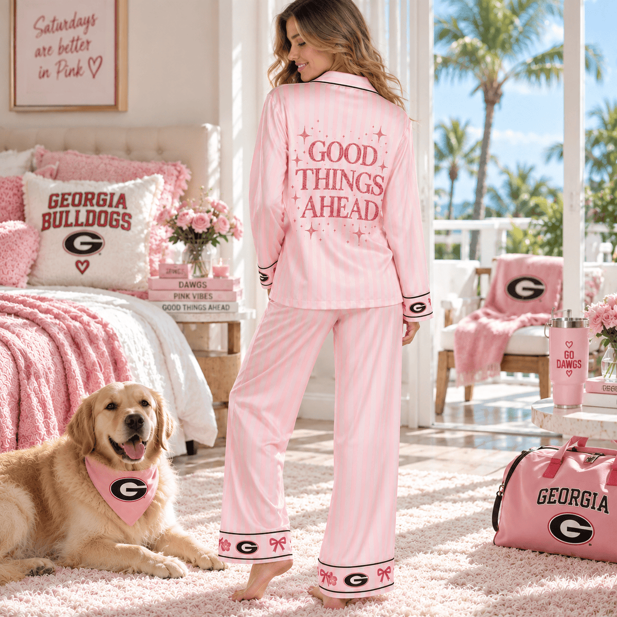 GGBD Women’s Premium Signature Satin Pajama Set NTNA