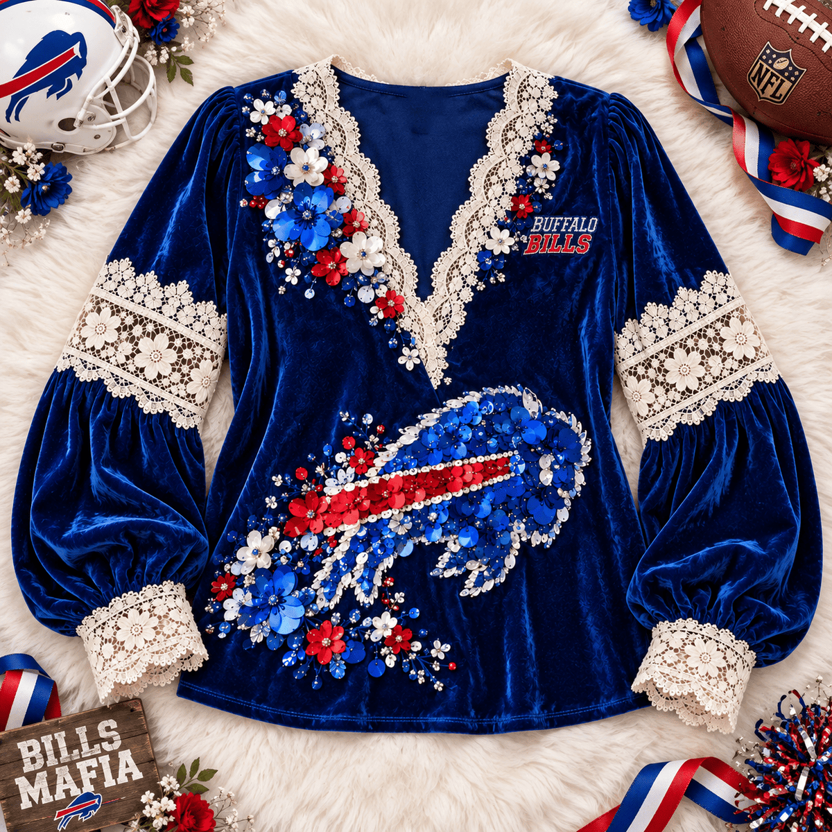 BFBL Lace-Trimmed Women’s Blouse HTTT